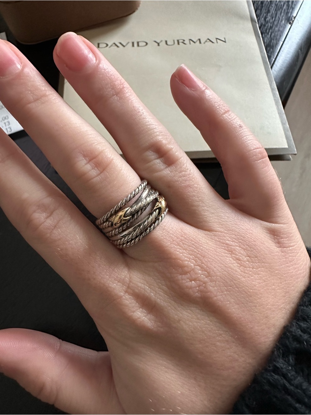 David Yurman Multi-Band Cable Ring in Silver and Gold
